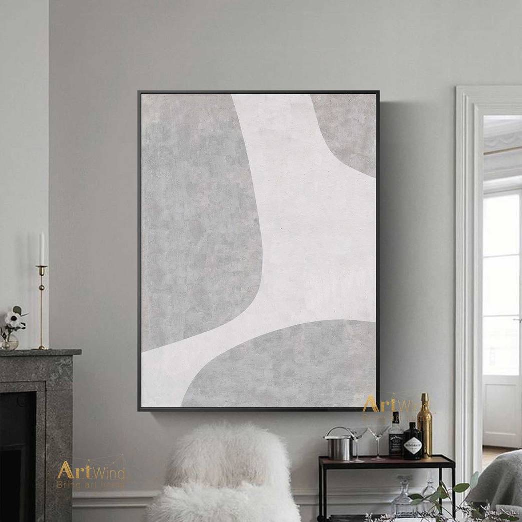 Gray Handmade You Contemporary Dining Abstract Canvas Artwork 0KH5X